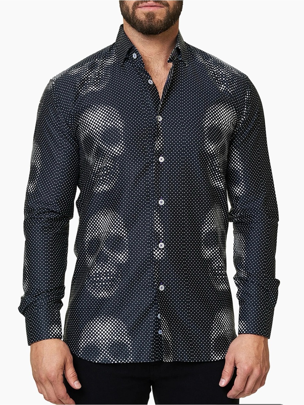 MACEOO Luxor Funky Skull button down shirt 100% Italian cotton